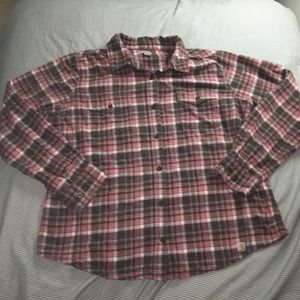 Carhartt light pink and brown flannel